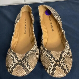 Lucky Brand “Erin” Snake Skin Ballet Flats